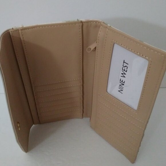 Nine West Norah Floral Beige Tri-fold Wallet - Picture 14 of 14